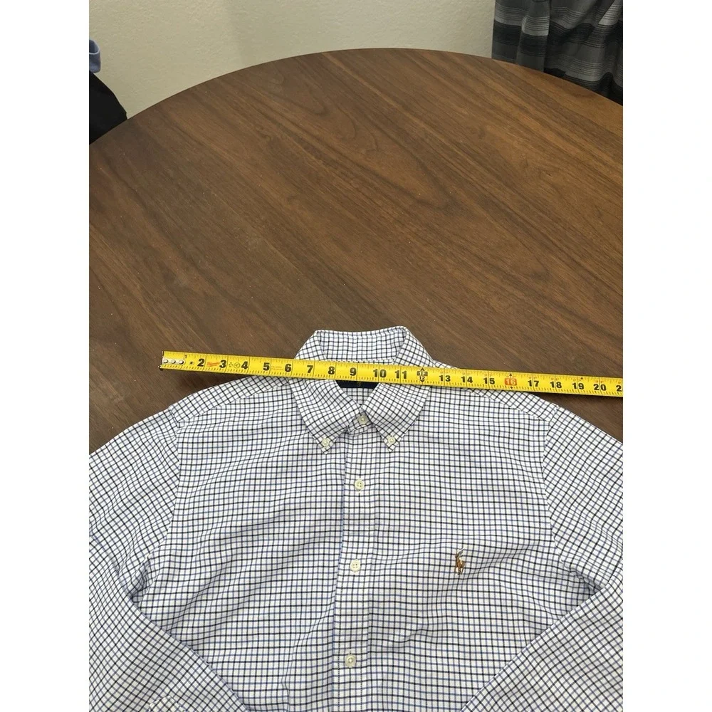 Polo Ralph Lauren Men's Shirt M Plaid L/S Classic Fit Button Down Flesh Pony